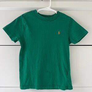 POLO by Ralph Lauren Kelly Green t-shirt with orange horse. Size 5.